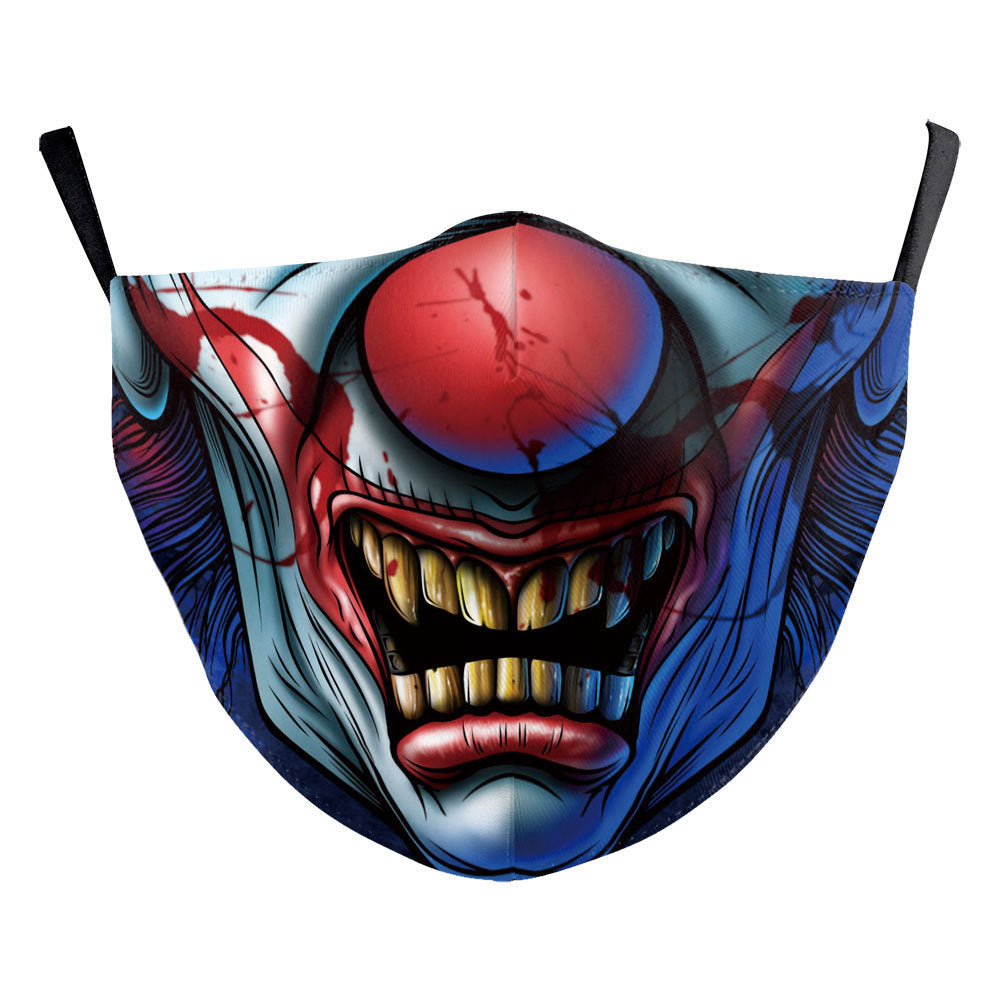 Digital Printing Halloween Clown Funny Double Outdoor Dust Mask