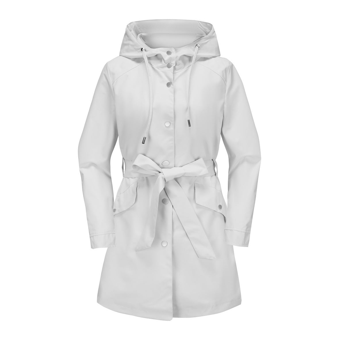 Spring And Autumn New Hooded Waterproof Coat Containing Belt Thin