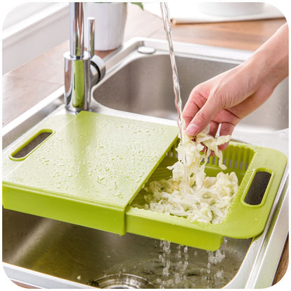 Multifunctional Kitchen Chopping Block with Drain Basket for Effortless Meal Prep - Mallora Shop