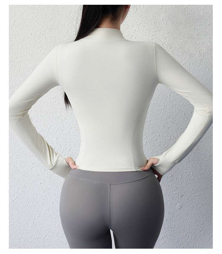 Women Yoga Brushed Long-sleeved Jacket