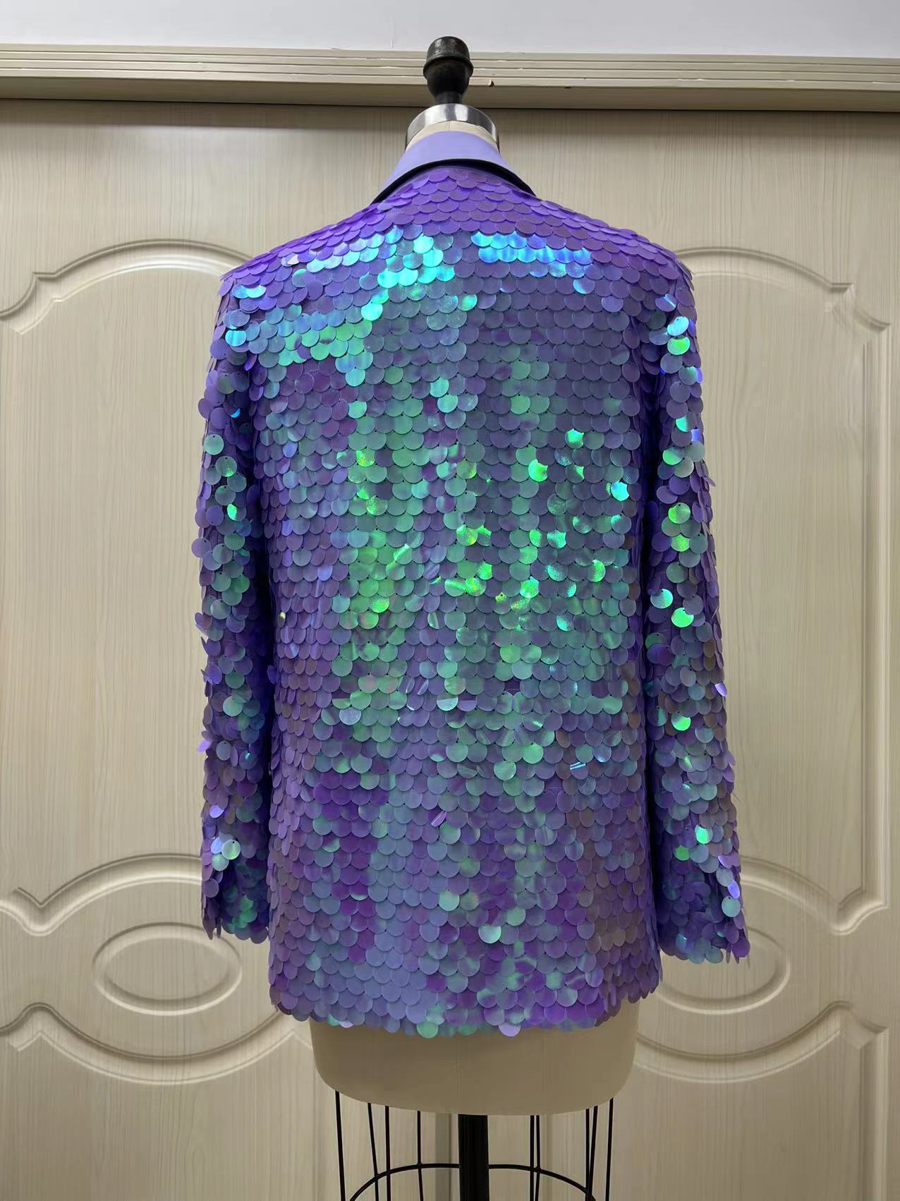 Loose Sequin Fashion Suit Top High Dinner Party Temperament Coat