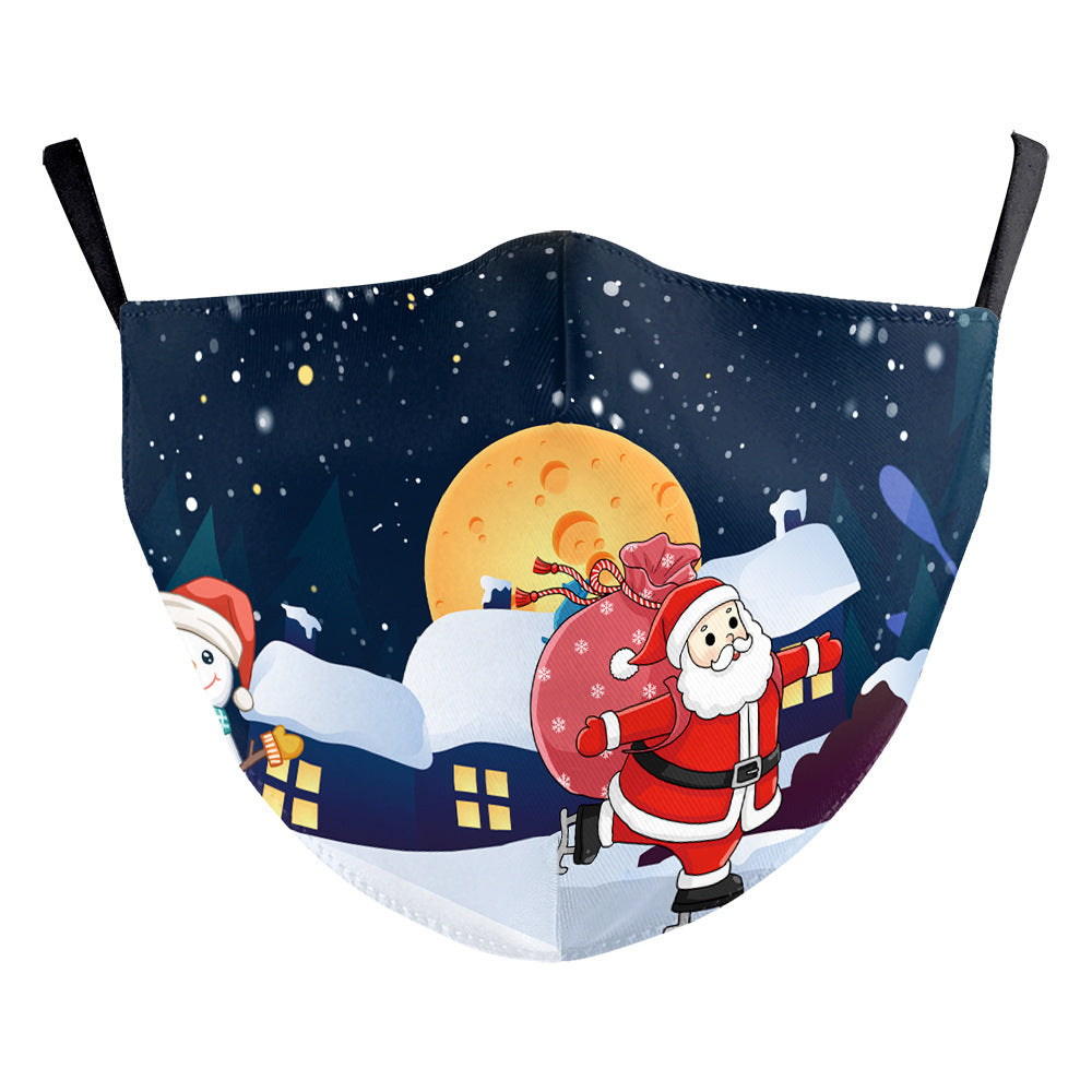 Christmas Light Shadow Digital Printing Double-layer Dust Mask