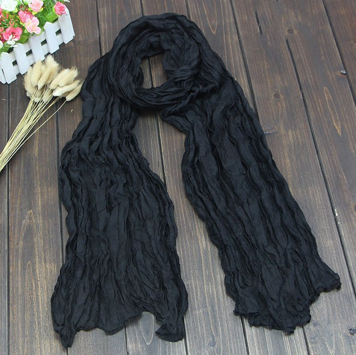 Bali Pure Cotton Yarn Fold Scarf Children Candy Color Autumn