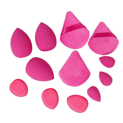 Solid Color 12-Piece Mini Thumb Puff Set for Flawless Makeup Application