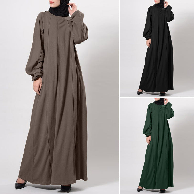 Temperament Pendeln Einfarbig Kleid Islamischen Muslimischen Lose Robe