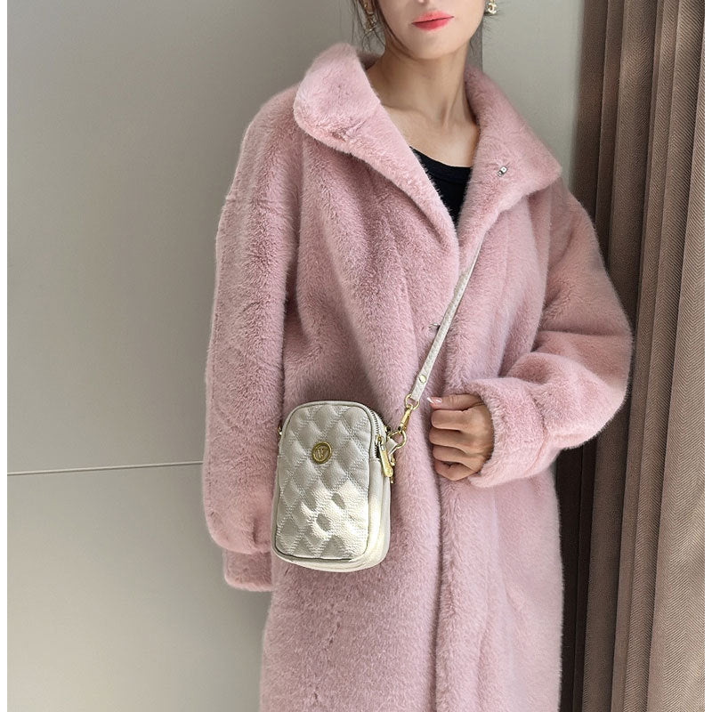 Women Plush Mink Faux Fur Coat