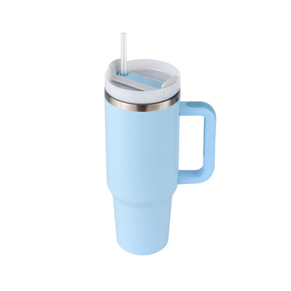 40 Oz Insulated Tumbler with Handle and Straw