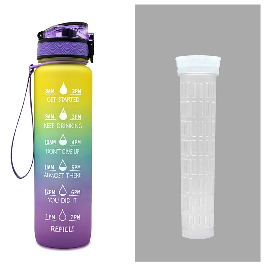 1L Motivational Water Bottle with Time Marker for Hydration Success - Mallora Shop