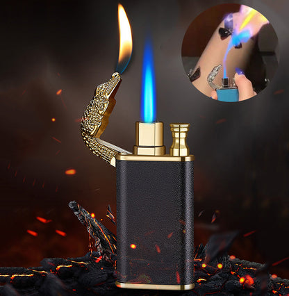 Creative Blue Flame Lighter with Dolphin & Dragon Design