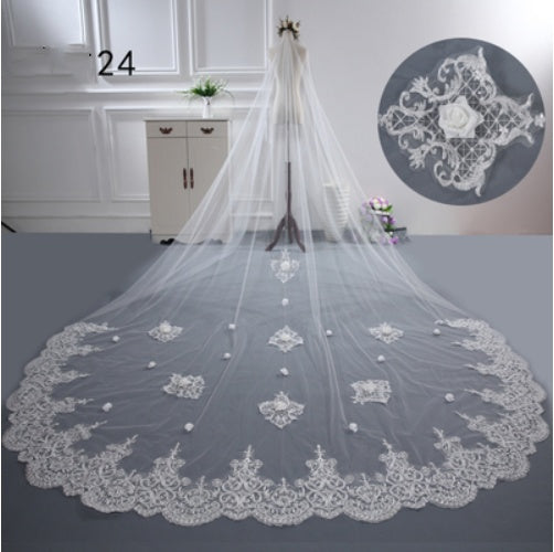 Bridal Wedding Long Tail Luxury Fairy Wedding Veil