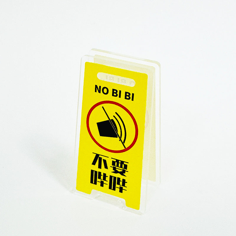 Creative Acrylic Warning Sign Clip Ins Style