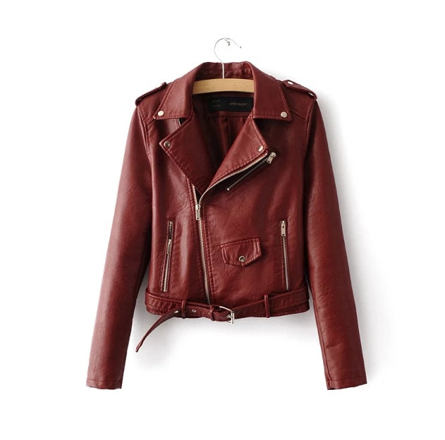 autumn and winter women's clothing coat Korean version of the Korean version of women's leather jacket fashion women's clothing wholesale