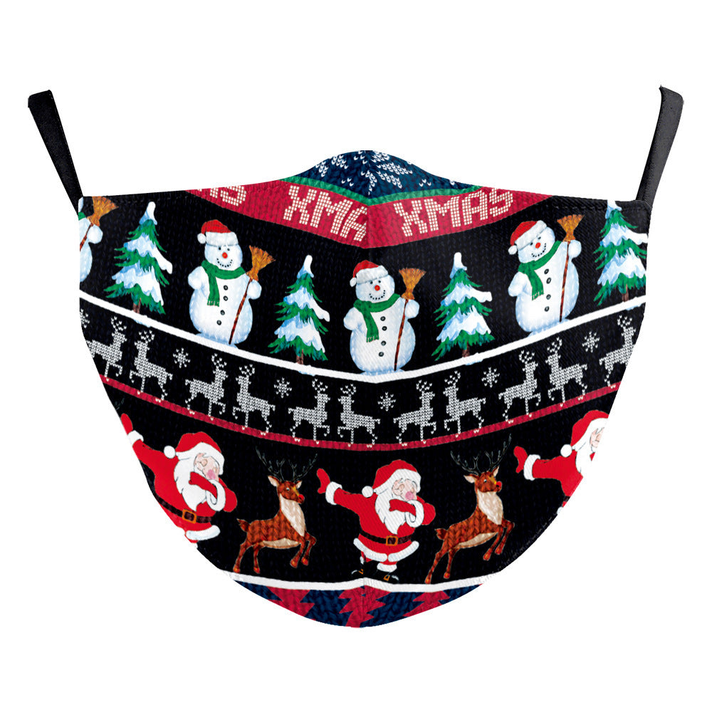 Christmas Funny Digital Printing Double-layer Dust Mask