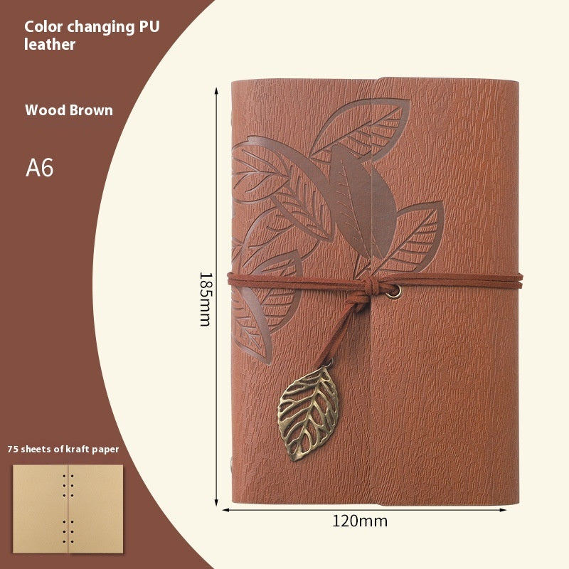 Creative Notebook Stationery One Leaf Zhiqiu Travel Diary Book Loose Leaf Vintage Leaves One Piece