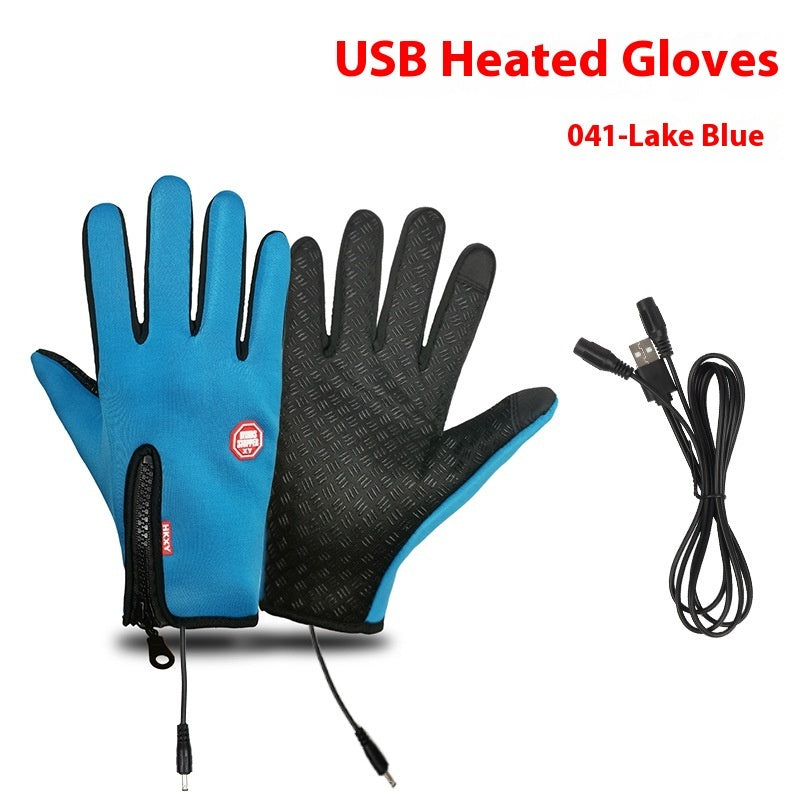 USB Electric Heating Heating Gloves Winter Outdoors Sports Skiing Warm Waterproof Non-slip