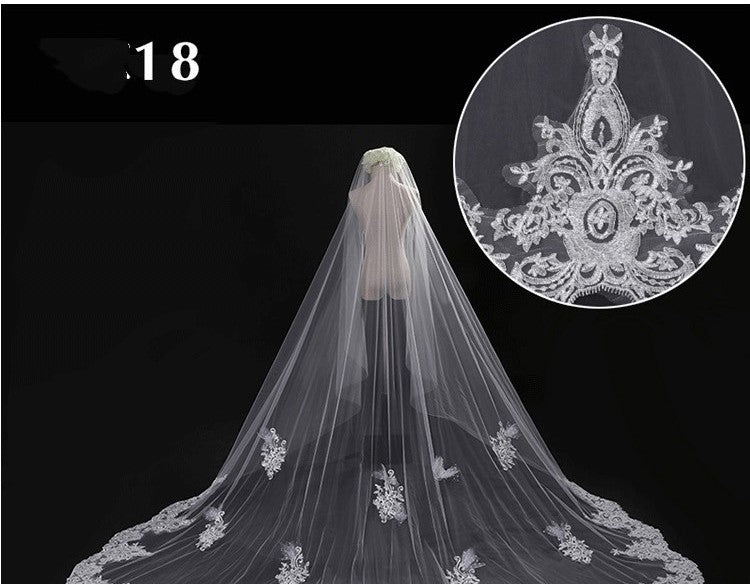 Bridal Wedding Long Tail Luxury Fairy Wedding Veil