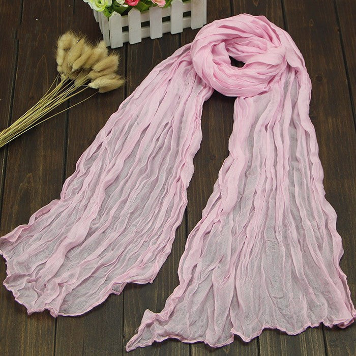 Bali Pure Cotton Yarn Fold Scarf Children Candy Color Autumn