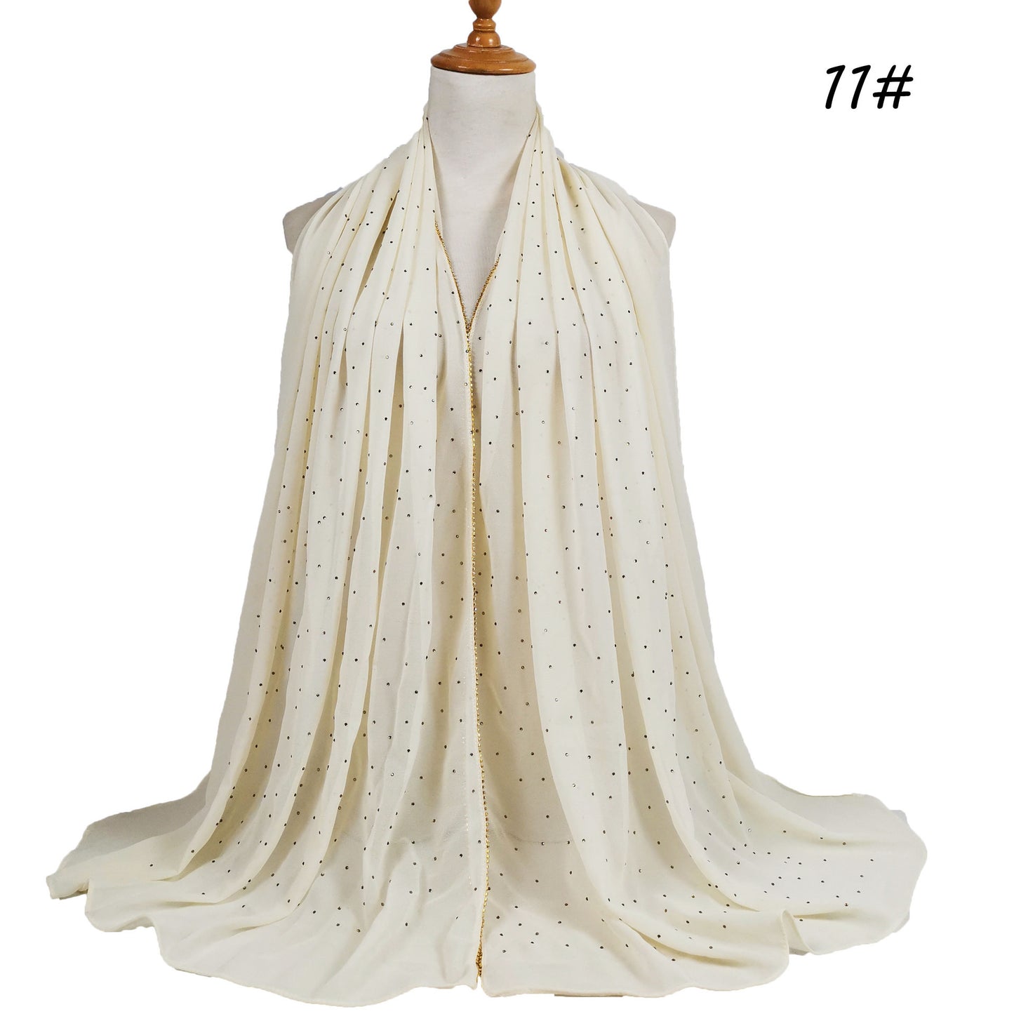 Chain Pearl Chiffon Hui Hood