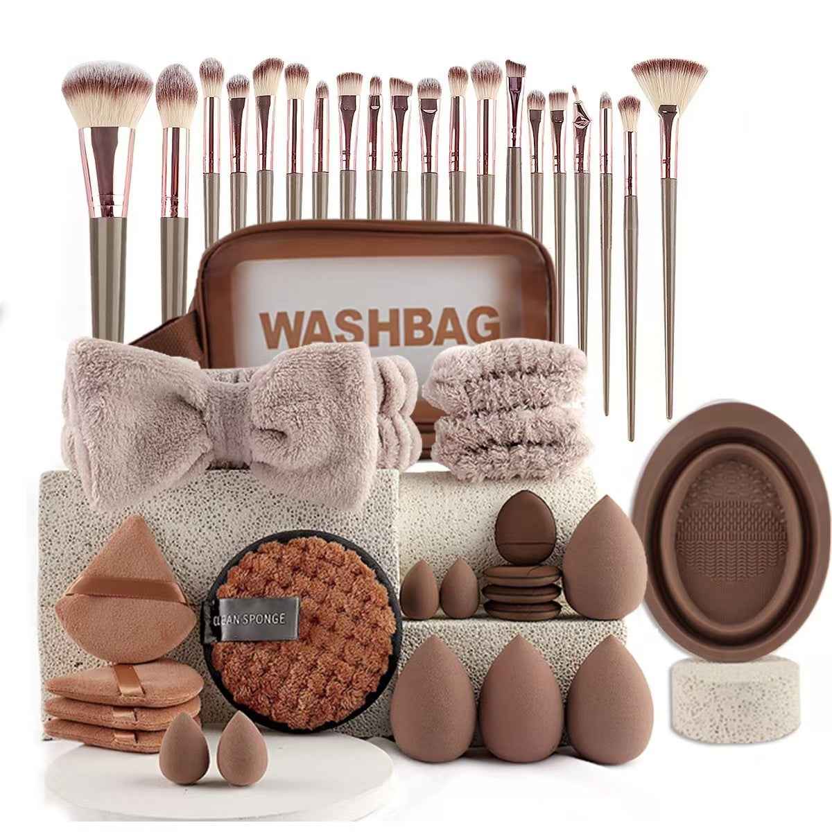 60pcs  Beauty Tools Major Combination Suit Face Wash Makeup Full Set
