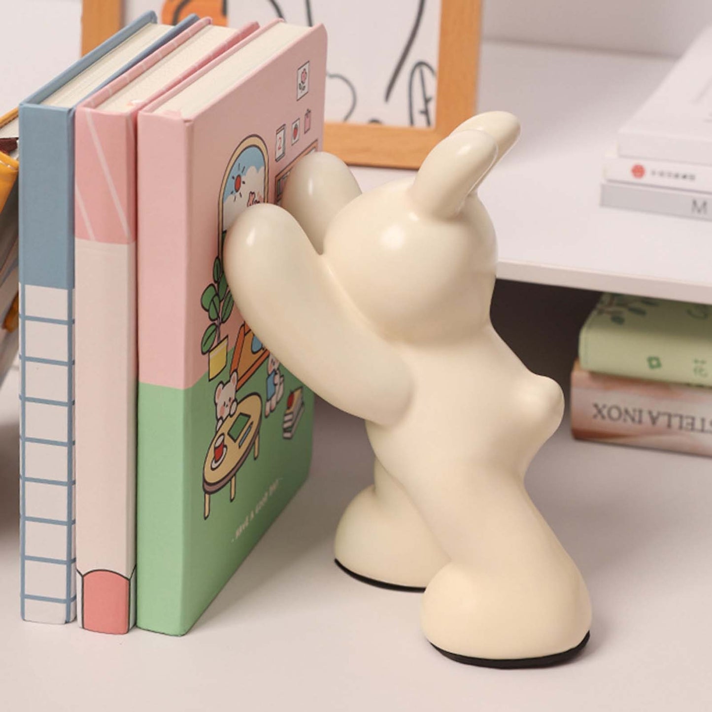 Decorative Ceramic Book Ends Creative Animal Figurine Book Ends Stands Suitable For Hold Cds Dvds Magazines