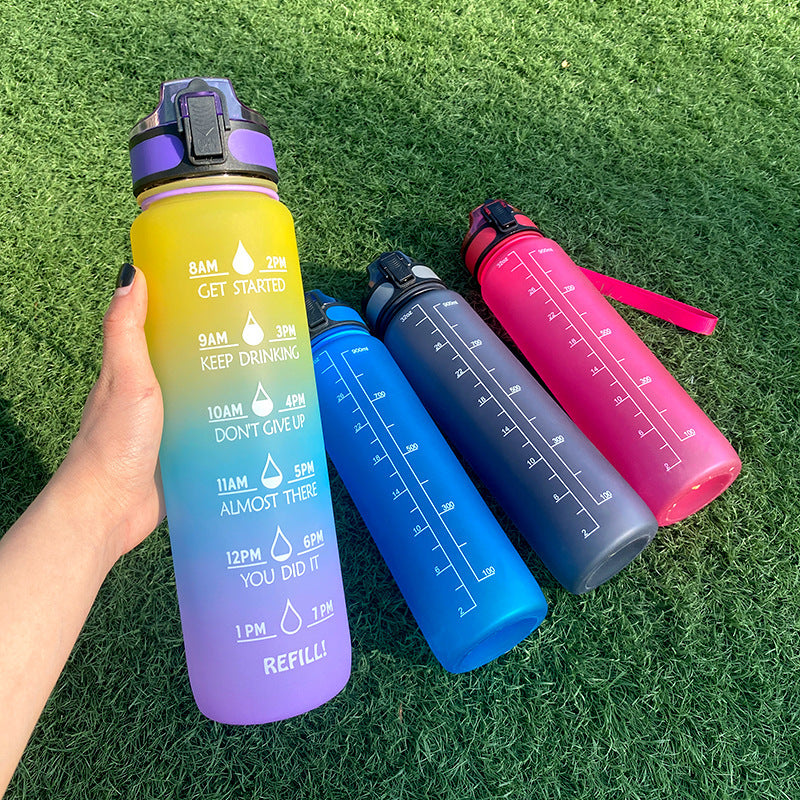1L Motivational Water Bottle with Time Marker for Hydration Success - Mallora Shop