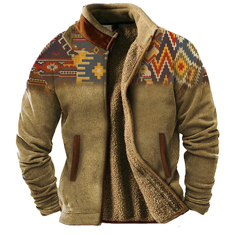 New Men's Cotton Clothes Fleece Jacket Coat Fashion Trend