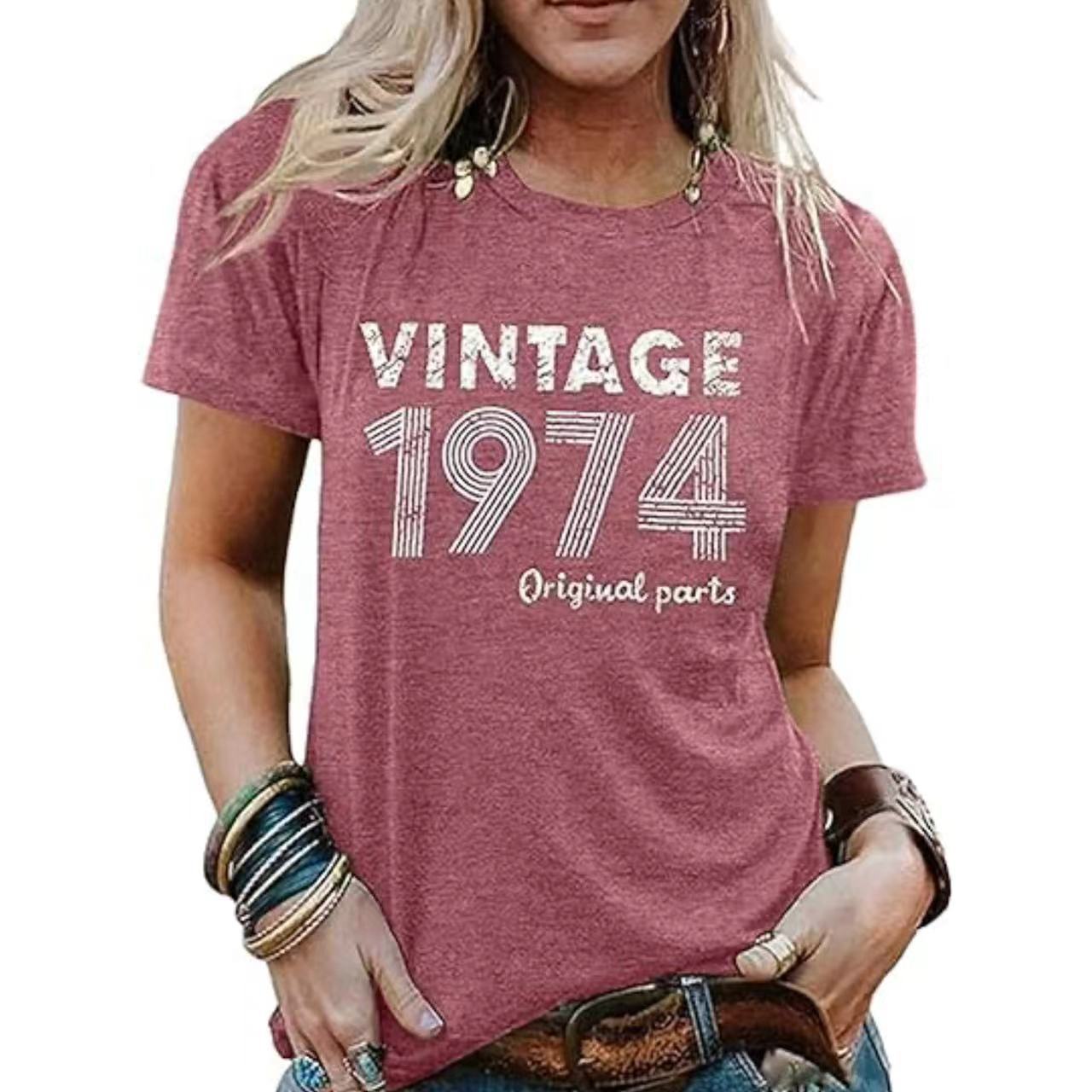 Vintage Women's Letter Vintage Print Party Top