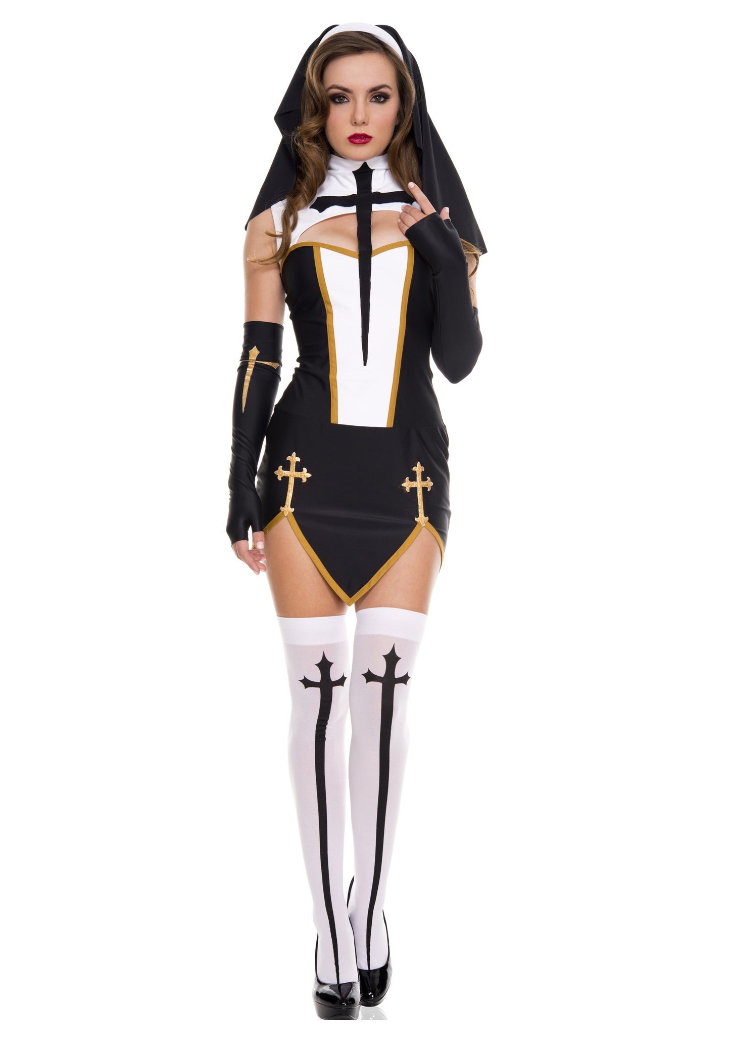 Sexy Bad Habit Nun Costume Religious Sister Fancy Dress