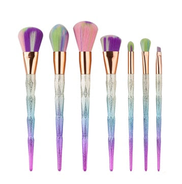 7 Pieces Diamond Makeup Brush Set for Flawless Beauty Application