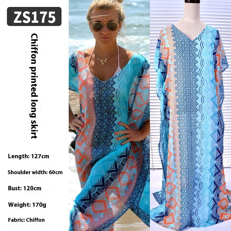 Beach Robe Bikini Swimsuit Blouse Long Dress