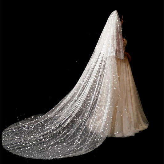 Bridal Wedding Long Tail Luxury Fairy Wedding Veil