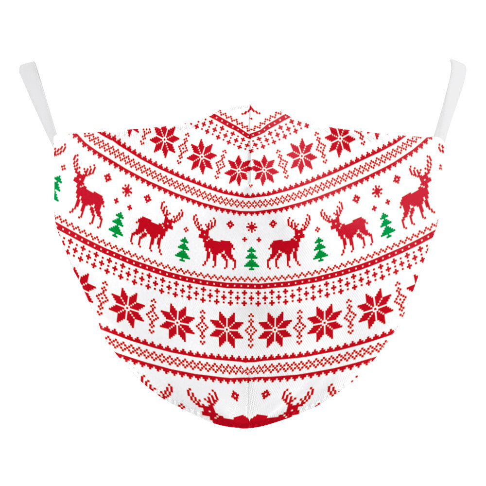 Christmas Digital Printing Double-layer Dust Mask