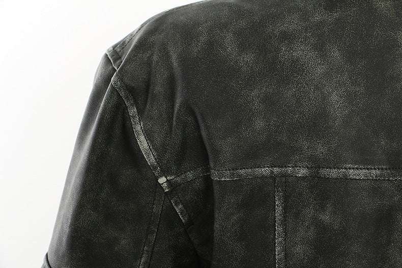 Irregular Cutting And Polishing Process Leather Coat