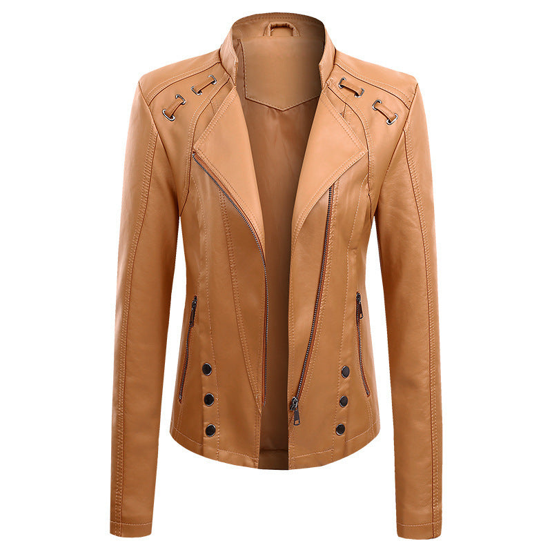 New Spring And Autumn New Leather PU Leather Jacket Women's Short