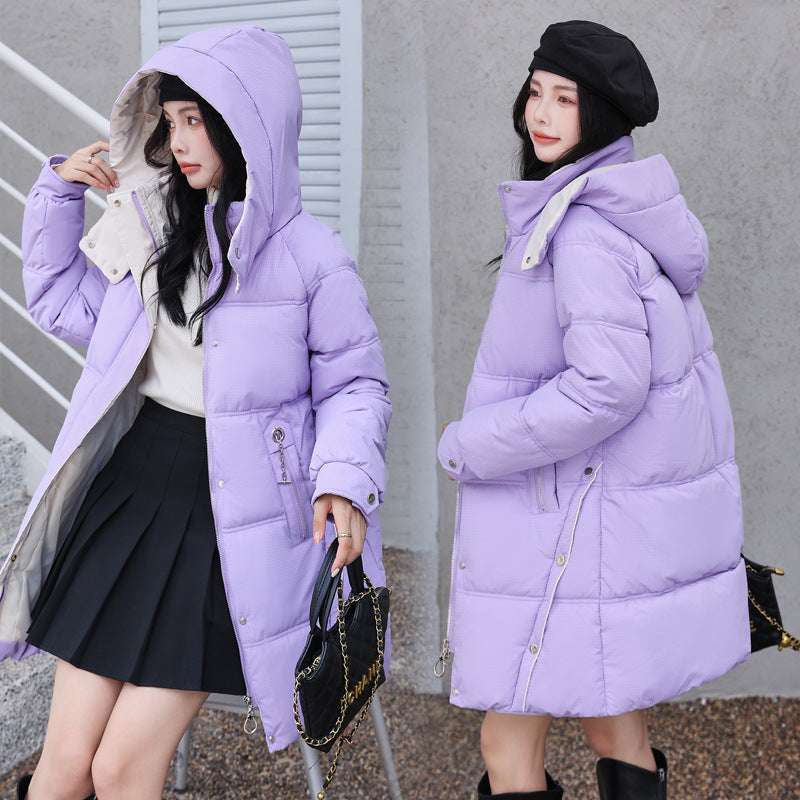 Winter Loose Down Cotton-padded Coat Women's Coat Mid-length Thickened