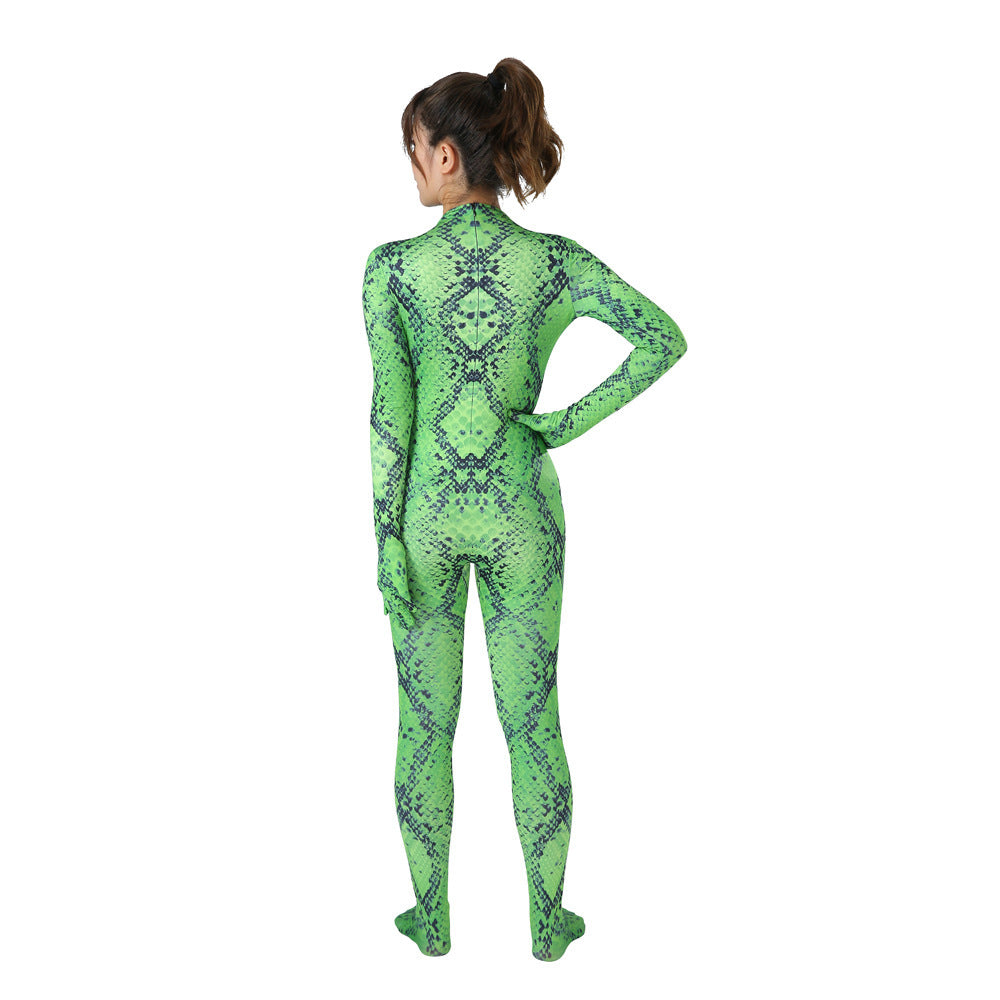 Hongbo Green Python Bodysuit Halloween