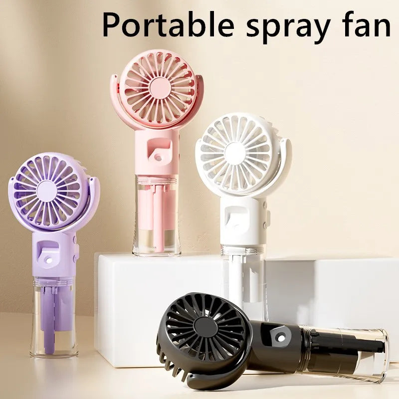 Portable Handheld Spray Fan - 4-Speed USB Cooling Mist Fan for Instant Refreshment - Mallora Shop