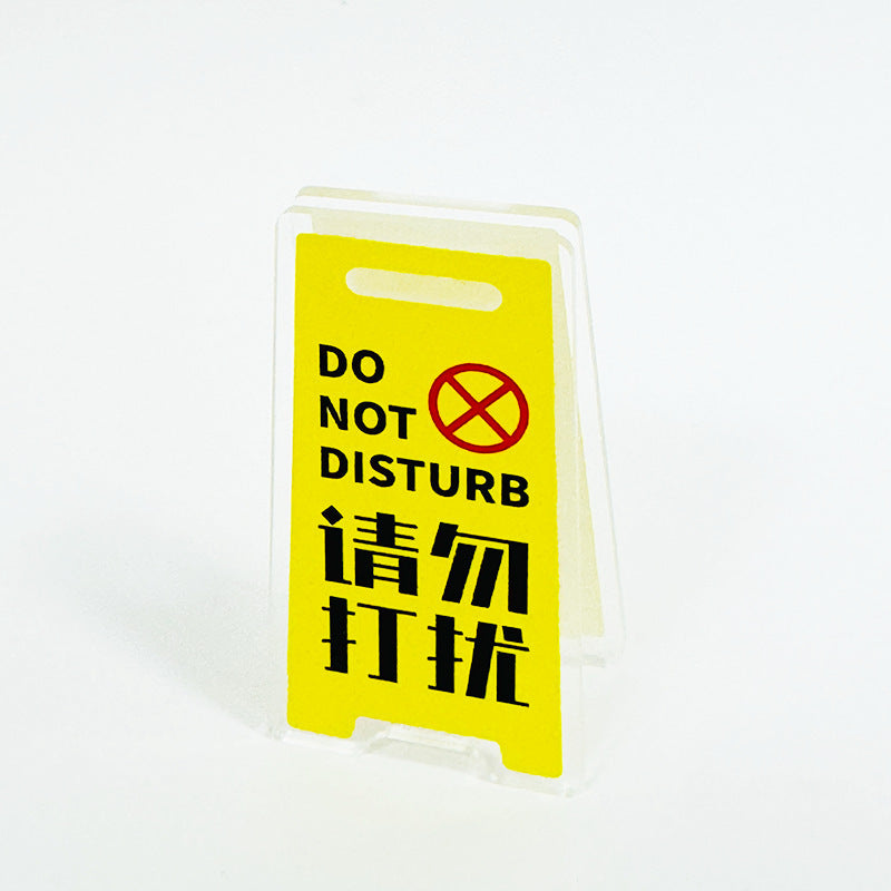 Creative Acrylic Warning Sign Clip Ins Style