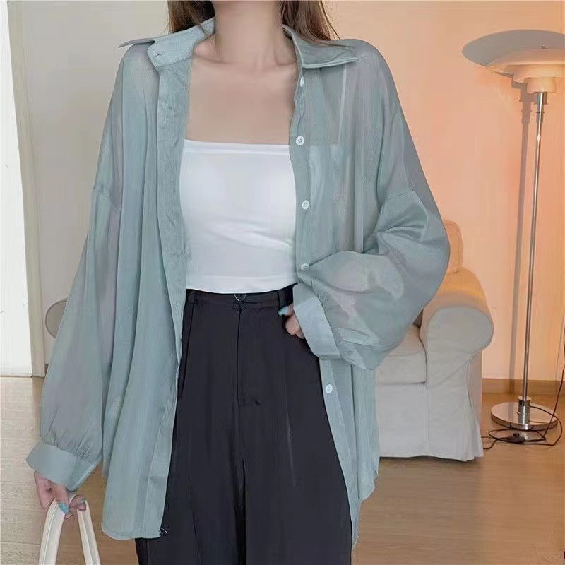 Women Pearl Yarn Thin Long-sleeved Jacket