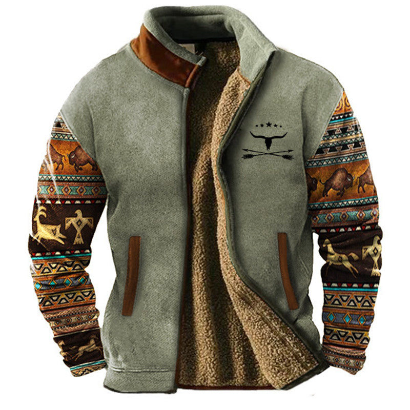 New Men's Cotton Clothes Fleece Jacket Coat Fashion Trend