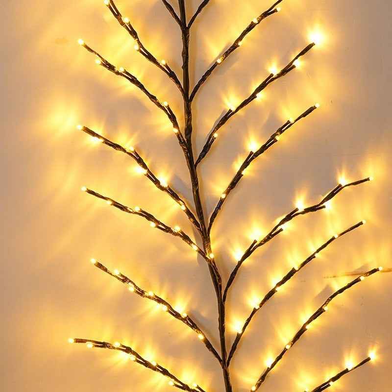 LED Christmas Leaves Rattan Lamp Bedroom Indoor