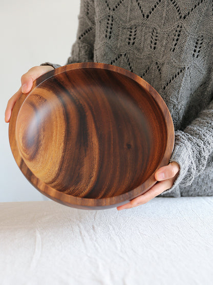 Natural Wooden Bowl - Handcrafted Fruit & Salad Bowl - Mallora Shop