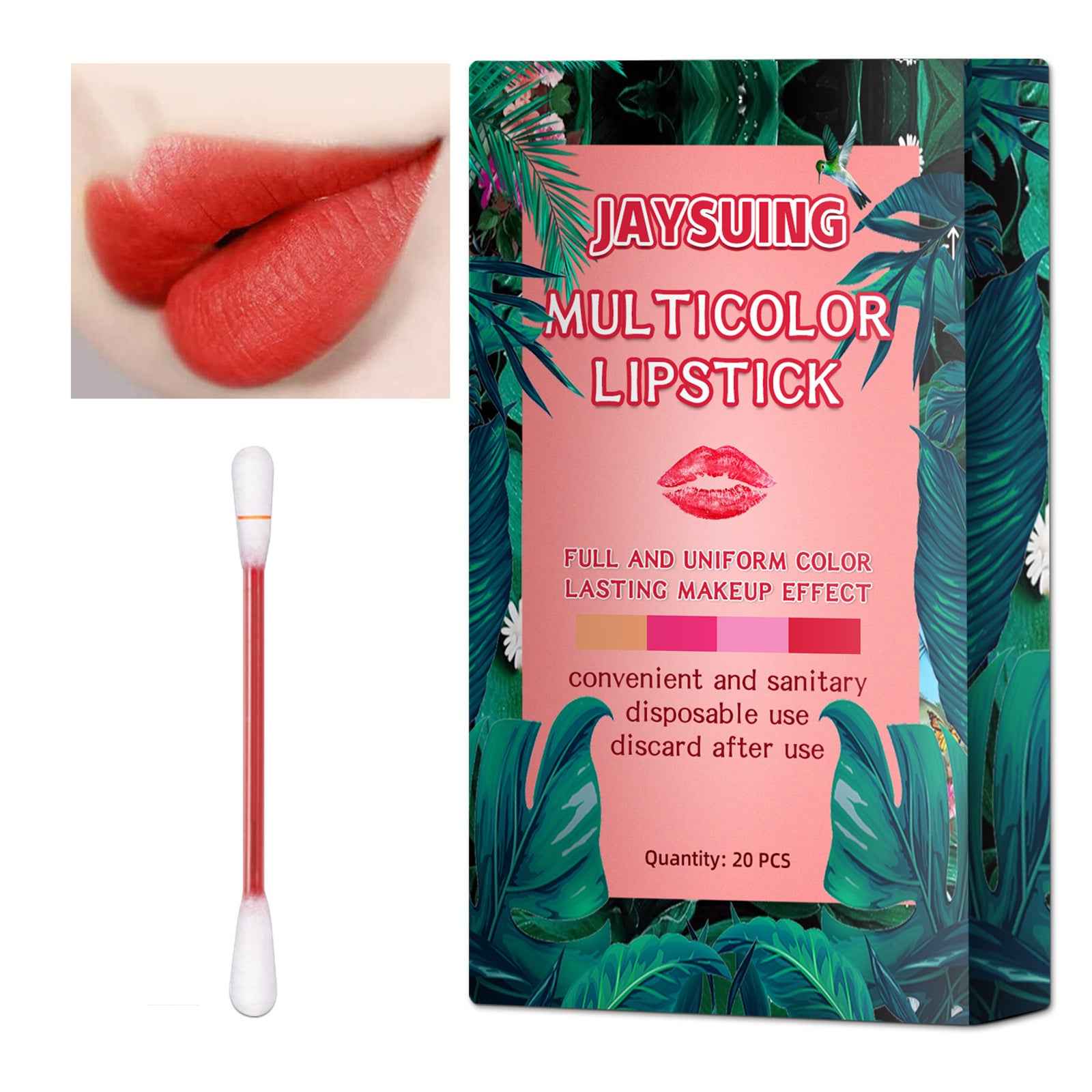 Cotton Swab Lipstick Durable Matte Portable Non Fading Lip Glaze Lipstick