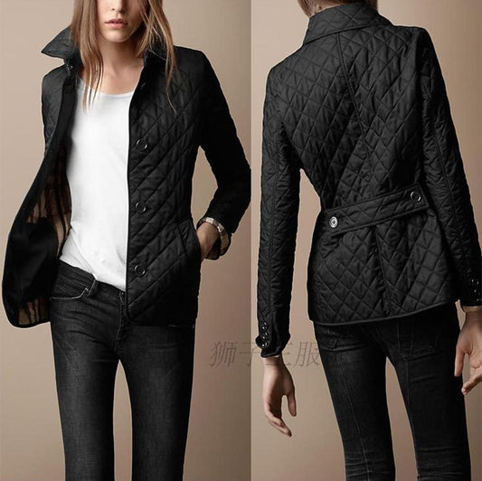 Women Elegant Lapel Cotton-padded Jacket