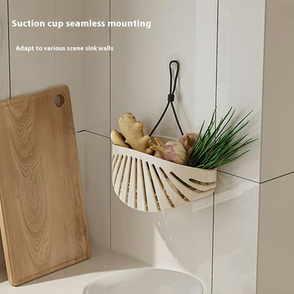 Milky White Sink Filter Rack - Shell Design Storage Solution - Mallora Shop