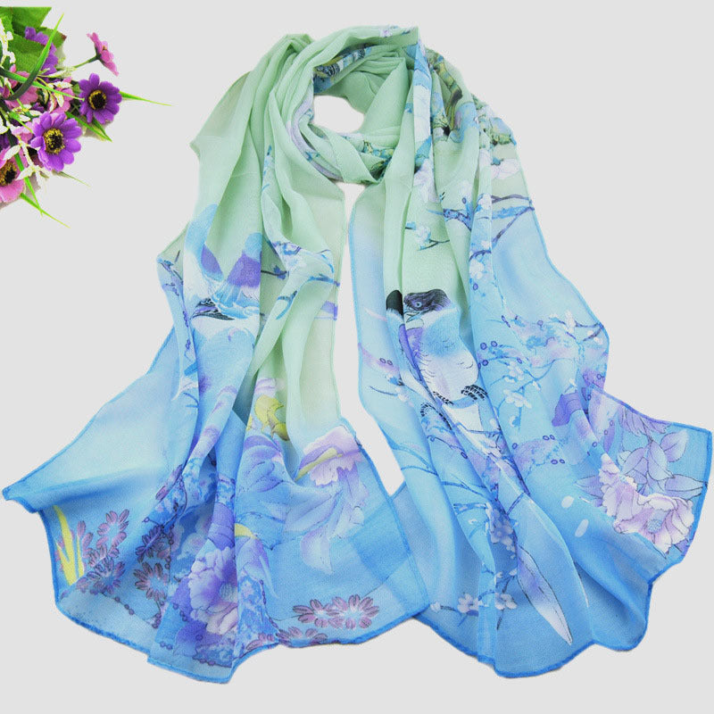 Chiffon Printed Chiffon Scarf For Women