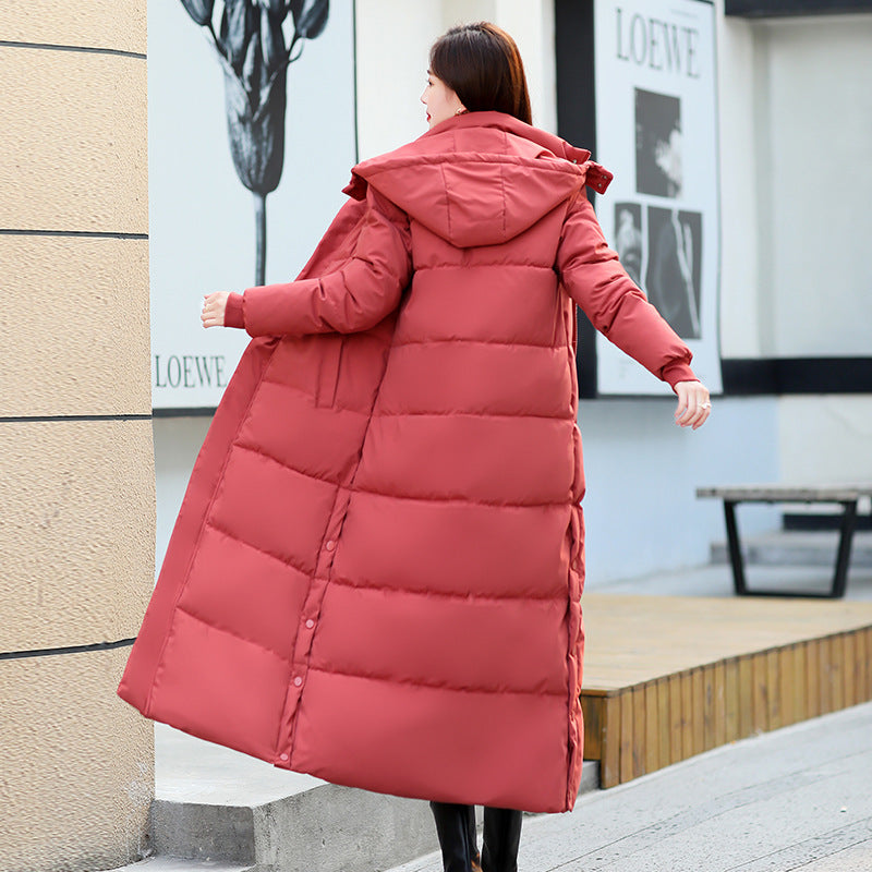 Women's Down Padded Jacket Mid-length Over-the-knee Padded Jacket