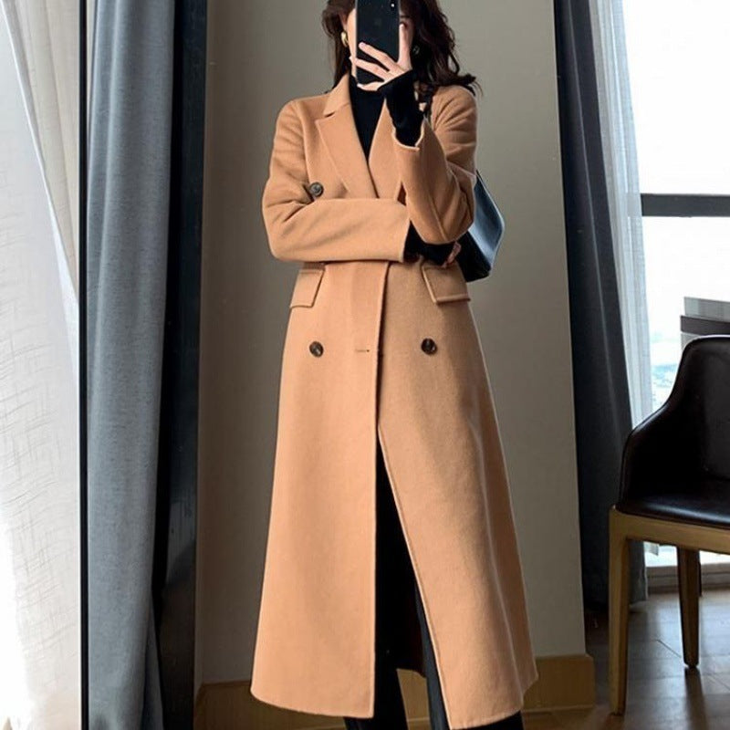 Women Loose Slim Fit Woolen Coat Mid-length Woolen Coat