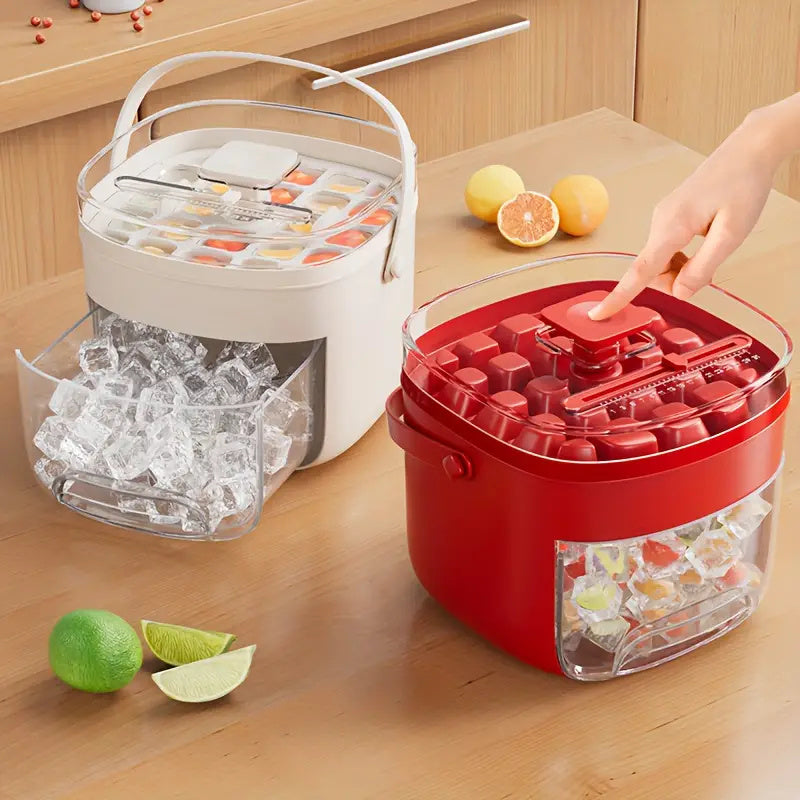 Press-type Portable Ice Tray - Large Capacity Ice Bucket