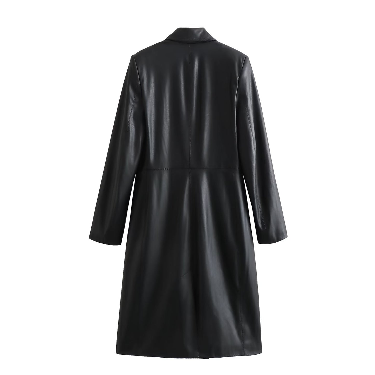 Women Autumn And Winter Loose Casual Leather Coat